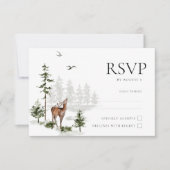 Evergreen Rustic Mountain Forest Bruiloft RSVP Kaa Kaartje (Voorkant)
