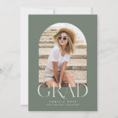 Evergreen Sage Modern Minimalist Arch Afstuderen Kaart (Voorkant)