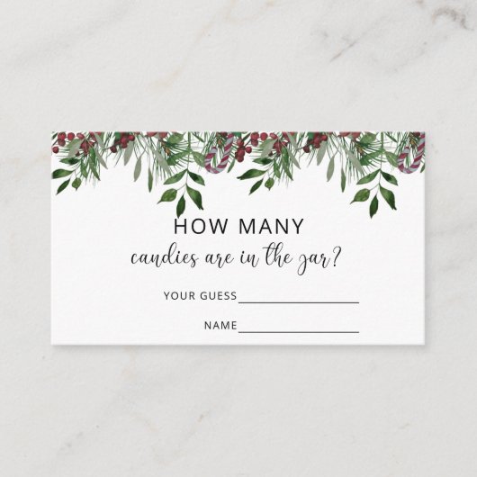 Evergreen schat hoeveel snoepjes informatiekaartje (Voorkant)