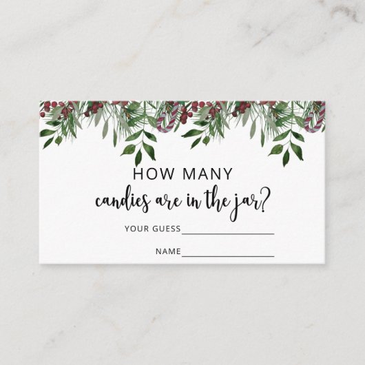 Evergreen schat hoeveel snoepjes informatiekaartje (Voorkant)