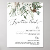 Evergreen Signature drink winterbruiloft Poster (Voorkant)