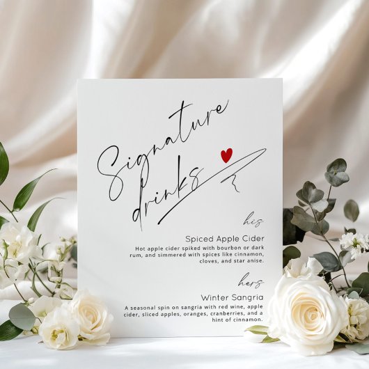 Evergreen Signature drink winterbruiloft Poster