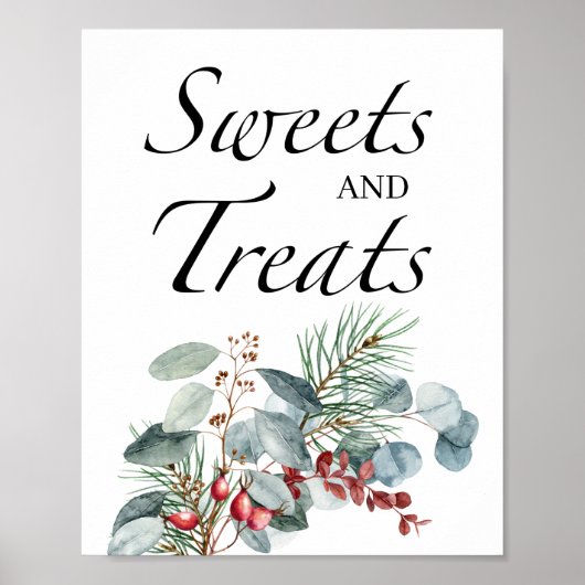 Evergreen snoepjes en behandelde baby shower poster (Voorkant)