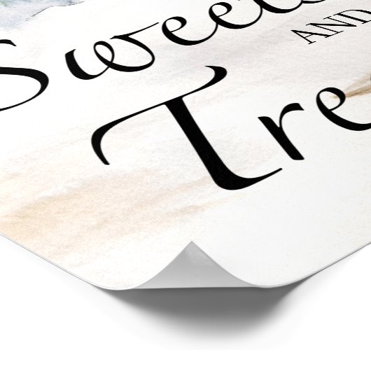 Evergreen snoepjes en behandelde baby shower poster (Hoek)