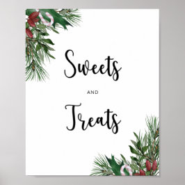 Evergreen snoepjes en behandelde baby shower poster