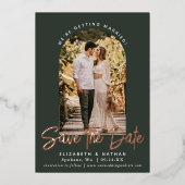 Evergreen sparen de Datum Stijlvolle Folie van de  Uitnodiging (Voorkant)