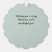 Evergreen Sparkling Frost Vrolijk Kerstfeest Ornament Kaart (Achterkant)