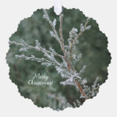 Evergreen Sparkling Frost Vrolijk Kerstfeest Ornament Kaart (Voorkant)