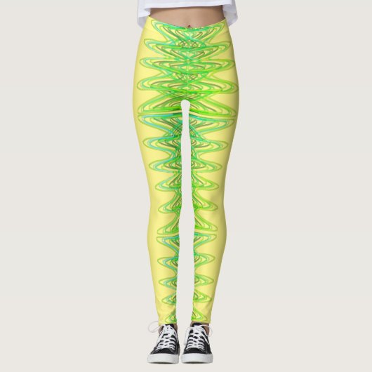 Evergreen Spirals in Gele Leggings (Voorkant)