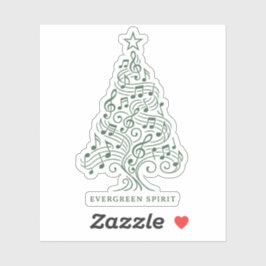 Evergreen Spirit – Musical Christmas Tree Design Sticker