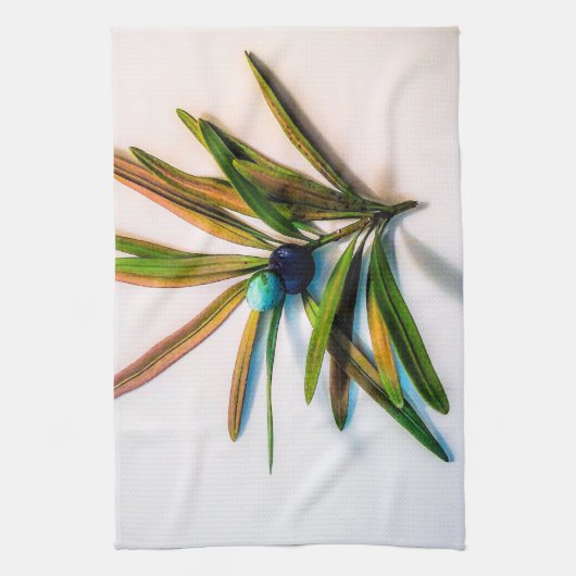 Evergreen Sprig met Berries Kitchen Towels Theedoek (Verticaal)