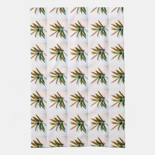 Evergreen Sprig met Berries Pattern Kitchen Towel Theedoek (Verticaal)