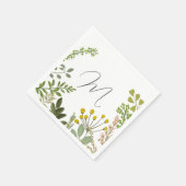 Evergreen Summer Garden Party Custom Initiaal Servet (Hoek)