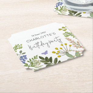 Evergreen Summer Garden Verjaardagsfeest Kartonnen Onderzetters