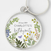Evergreen Summer Garden Verjaardagsfeest Sleutelhanger (Voorkant)