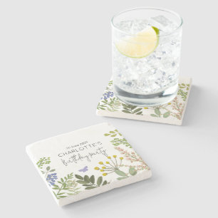 Evergreen Summer Garden Verjaardagsfeest Stenen Onderzetter