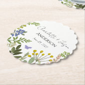 Evergreen Summer Garden Wedding Kartonnen Onderzetters (Gekanteld)