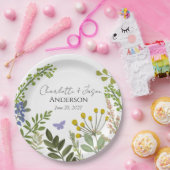 Evergreen Summer Garden Wedding Papieren Bordje (Feest)