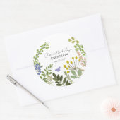 Evergreen Summer Garden Wedding Ronde Sticker (Envelop)