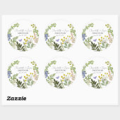 Evergreen Summer Garden Wedding Ronde Sticker (Vel)