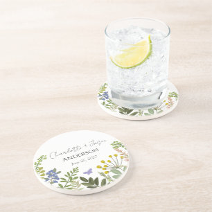 Evergreen Summer Garden Wedding Zandsteen Onderzetter