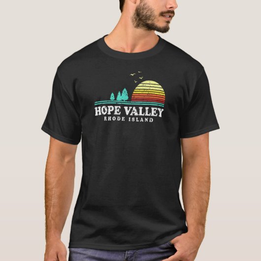 Evergreen Sunset Hope Valley Forest Rhode Island W T-shirt (Voorkant)