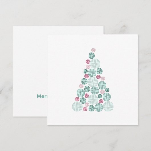 Evergreen Swirl Card Aankondiging (Voorkant / Achterkant)