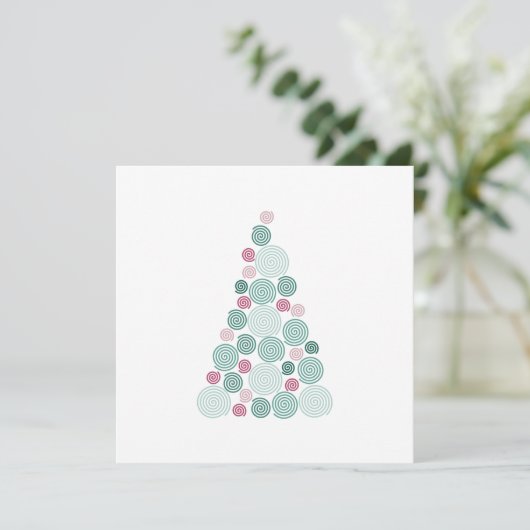 Evergreen Swirl Card Aankondiging (Staand voorkant)
