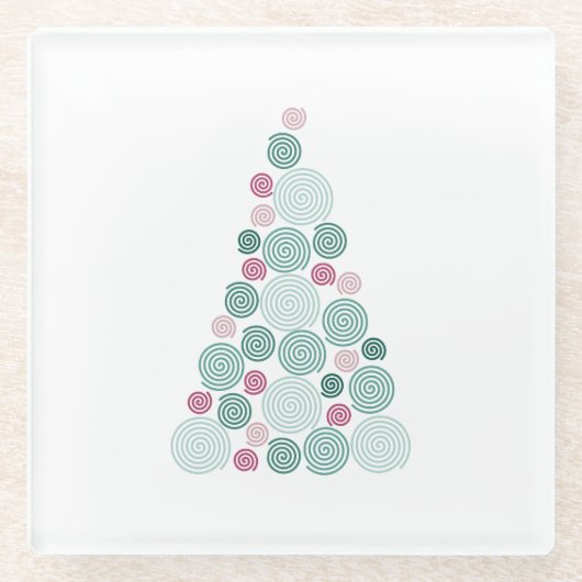 Evergreen Swirl Glazen Onderzetter (Voorkant)