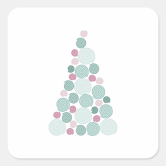 Evergreen Swirl Vierkante Sticker (Voorkant)