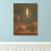 Evergreen Table – Candlelight and Calm Canvas Afdruk (Insitu (Houten vloer))