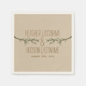 Evergreen takken bruiloft servetten (Voorkant)