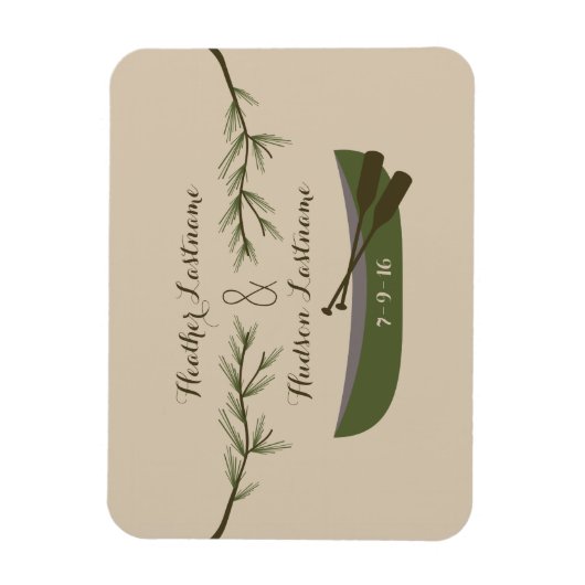 Evergreen takken + kano opslaan van de datum magne magneet (Verticaal)