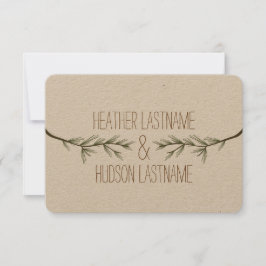 Evergreen Tree Branches Wedden Save the Date