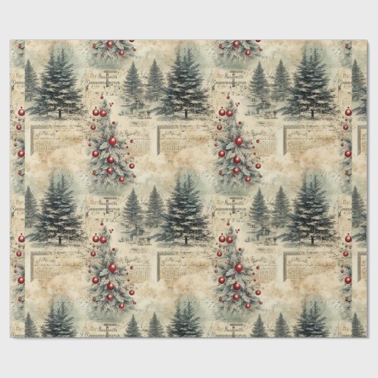  Evergreen Tree Forest Cadeaupapier (Vlak)