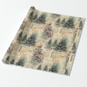 Evergreen Tree Forest Cadeaupapier (Uitgerold)