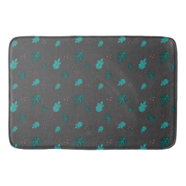 Evergreen Tree Leaves en Red Holly Berries Badmat