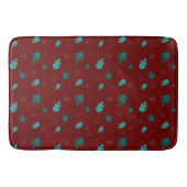 Evergreen Tree Leaves en Red Holly Berries Badmat (Voorkant)