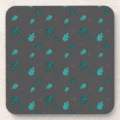 Evergreen Tree Leaves en Red Holly Berries Bier Onderzetter (Voorkant)