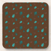 Evergreen Tree Leaves en Red Holly Berries Bier Onderzetter (Voorkant)