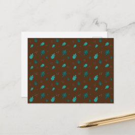 Evergreen Tree Leaves en Red Holly Berries Briefkaart