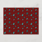Evergreen Tree Leaves en Red Holly Berries Briefkaart (Voorkant)