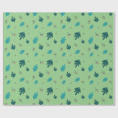 Evergreen Tree Leaves en Red Holly Berries Cadeaupapier (Vlak)