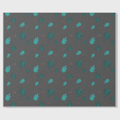 Evergreen Tree Leaves en Red Holly Berries Cadeaupapier (Vlak)