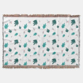 Evergreen Tree Leaves en Red Holly Berries Deken (Voorkant)