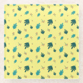 Evergreen Tree Leaves en Red Holly Berries Glazen Onderzetter (Voorkant)