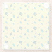 Evergreen Tree Leaves en Red Holly Berries Glazen Onderzetter (Achterkant)