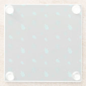 Evergreen Tree Leaves en Red Holly Berries Glazen Onderzetter (Achterkant)