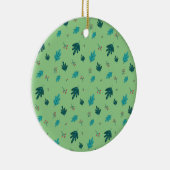 Evergreen Tree Leaves en Red Holly Berries Keramisch Ornament (Rechts)