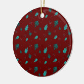 Evergreen Tree Leaves en Red Holly Berries Keramisch Ornament (Links)